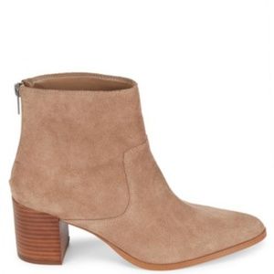 Saks Fifth Ave – Western Suede Booties in Wheat